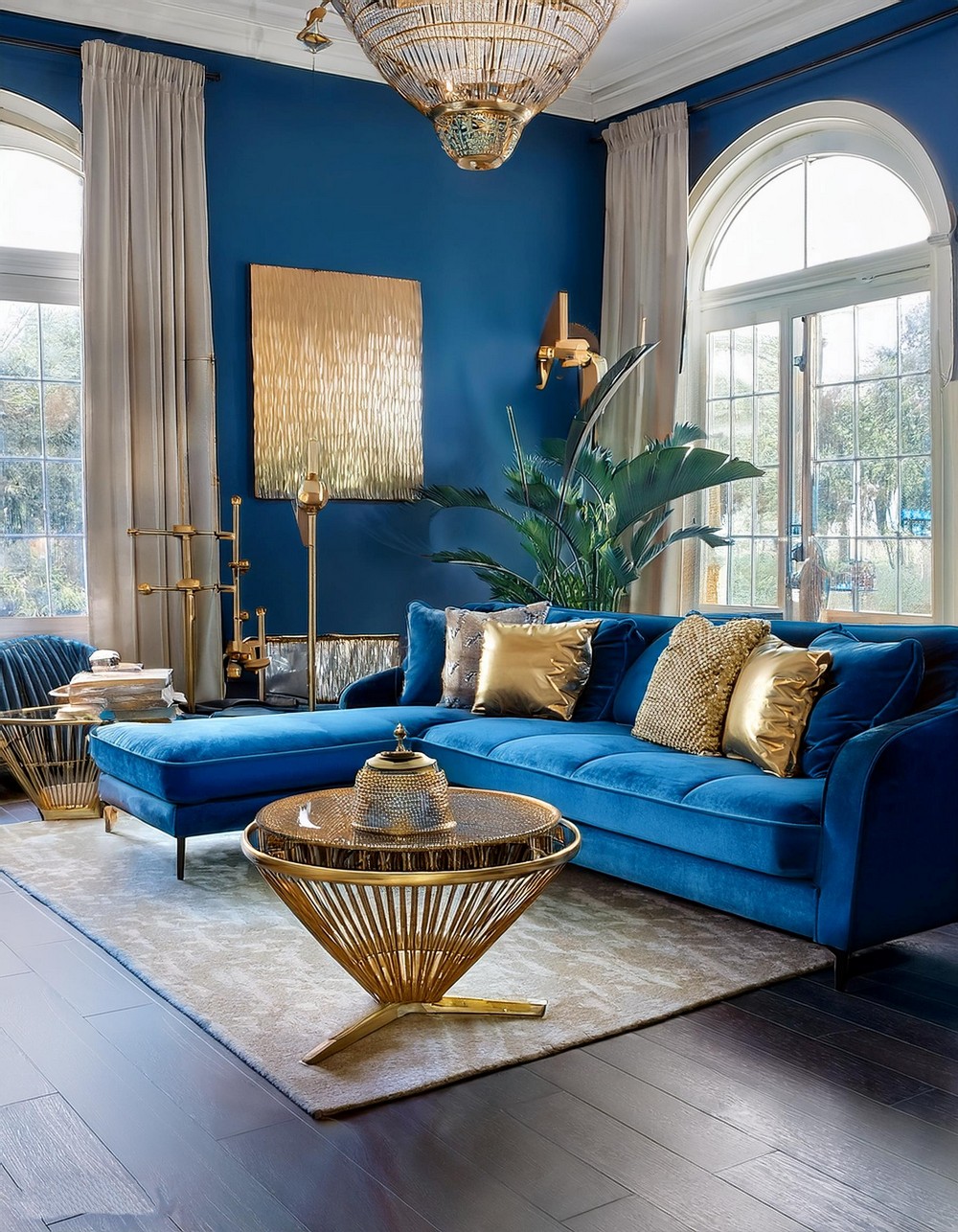 Bright Blue Living Room