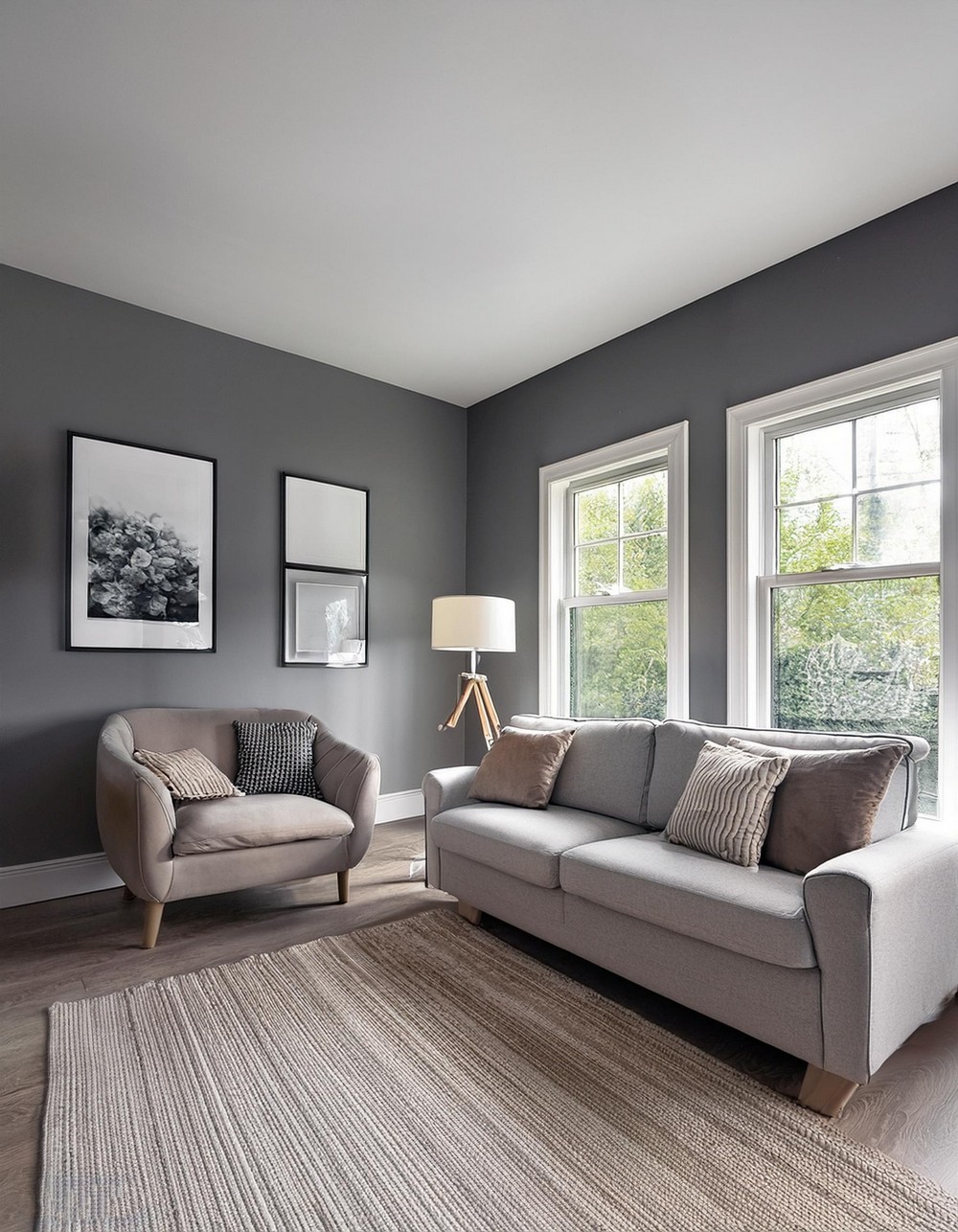 Gray Walls with White Trim