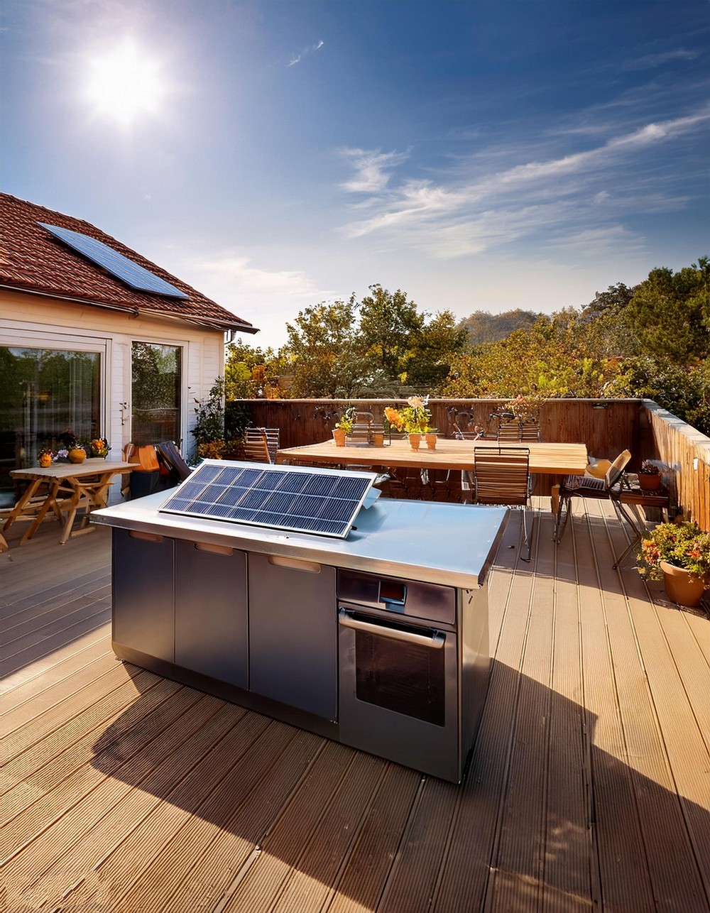 Solar-Powered Outdoor Kitchen