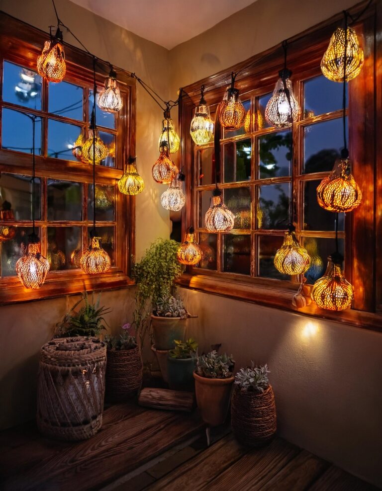 String Lights and Lanterns for Warm Ambiance