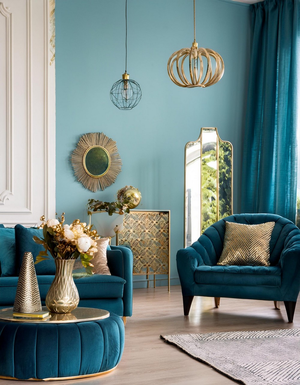 Teal Living Room