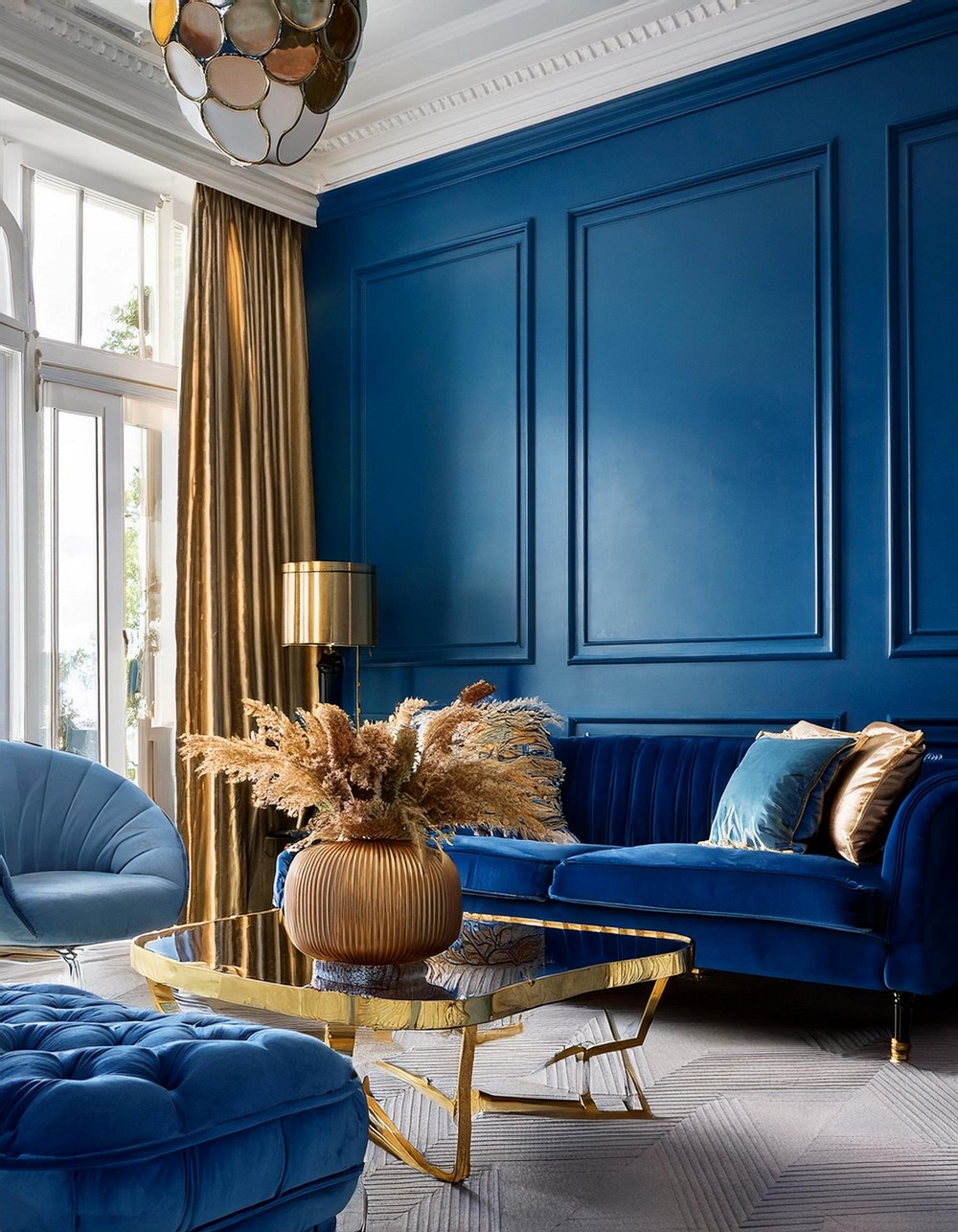 Tonal Blue Living Room