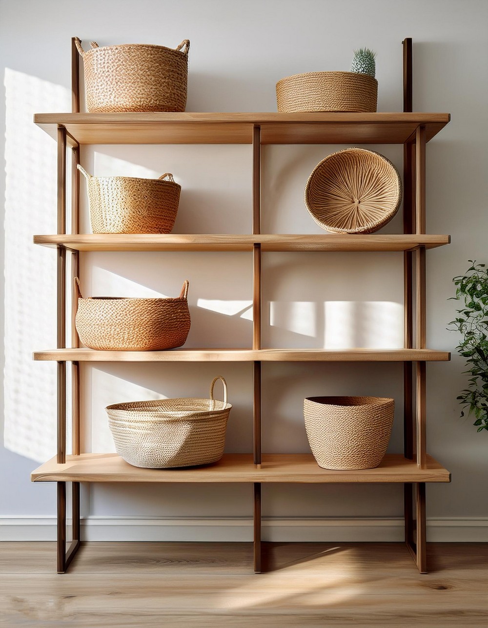 Wall-Mounted Basket Shelves