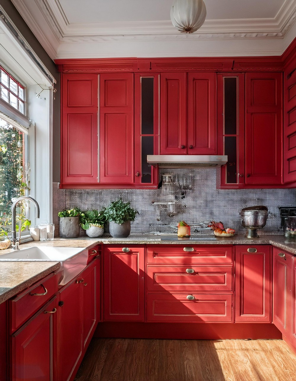 Bold Red Statement Kitchen