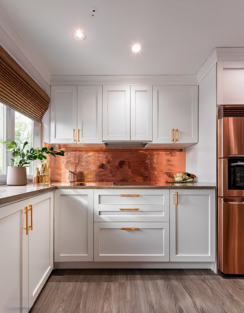 Copper Accents in a Luminous Kitchen