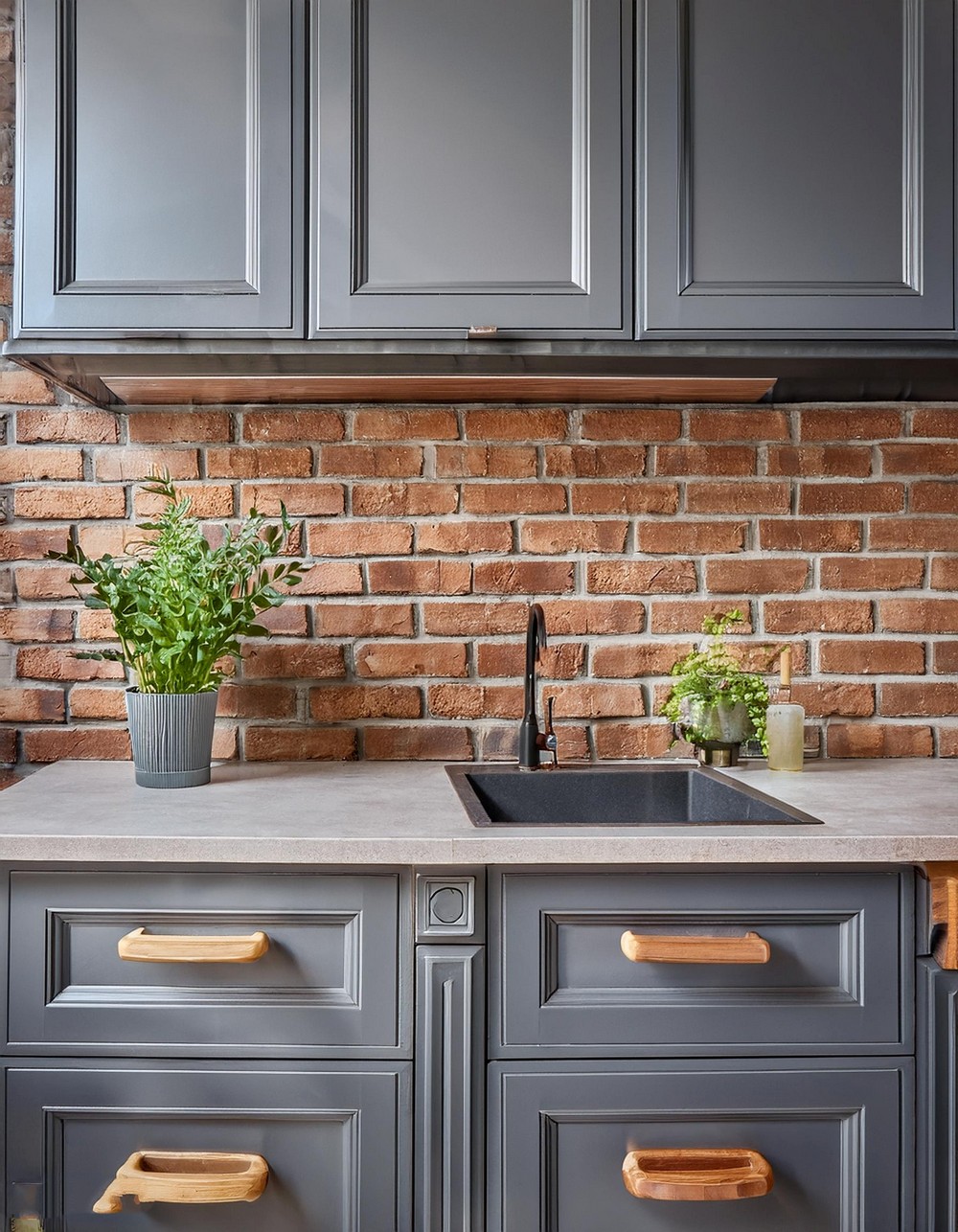Exposed Brick and Classic Tile
