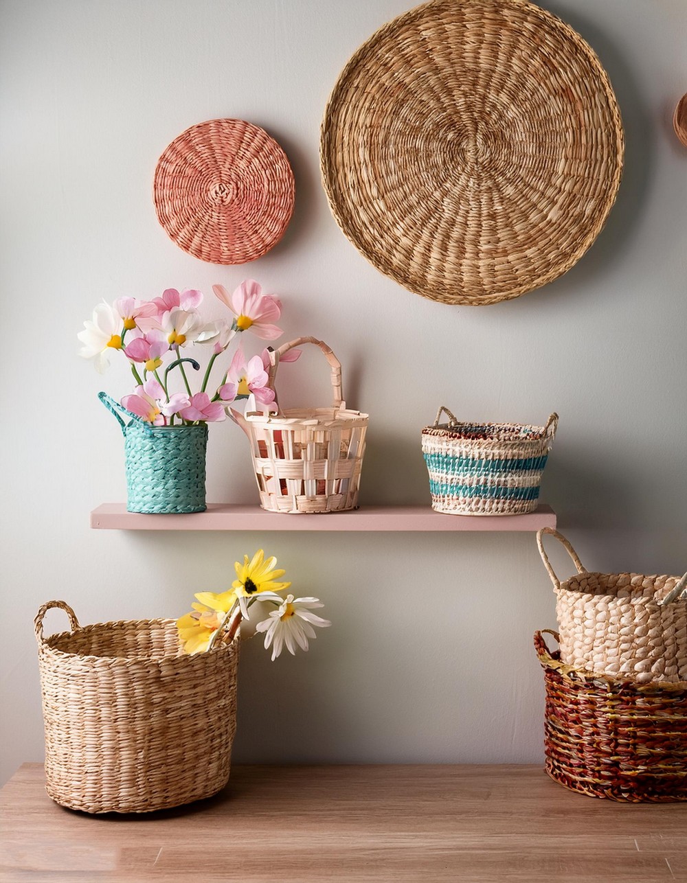 Painted Basket Display