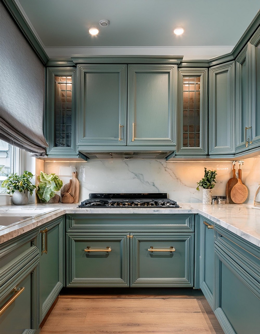 Shaker Cabinetry with Metallic Accents