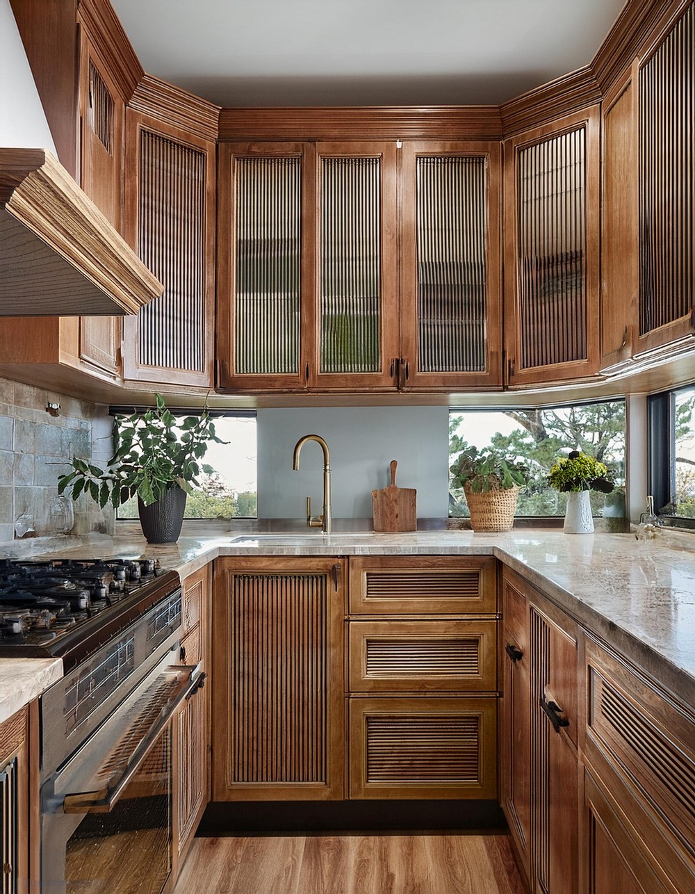 Shaker Cabinets with Mixed Material Accents