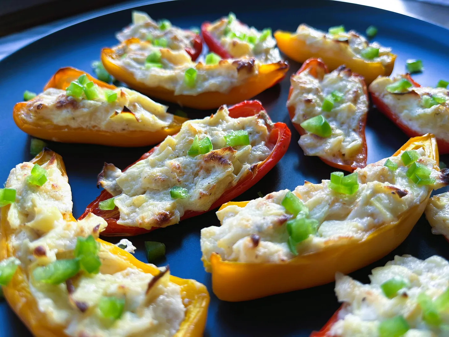 Artichoke Stuffed Sweet Pepper Poppers 