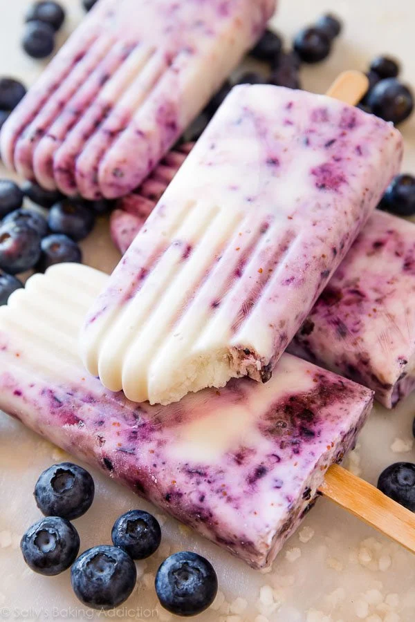 Blueberry Yogurt Swirl Popsicles