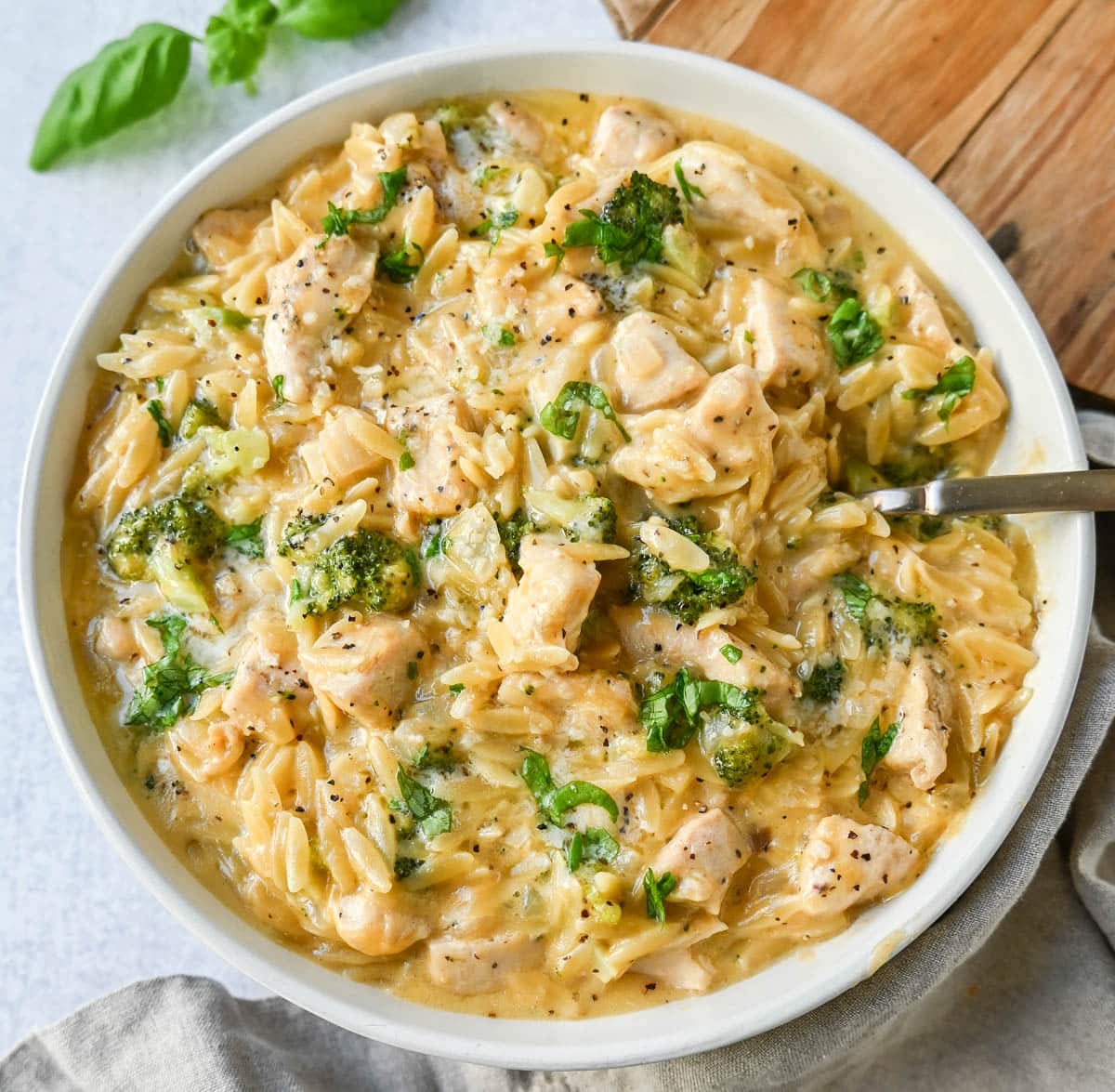 Cheesy Chicken Broccoli Orzo