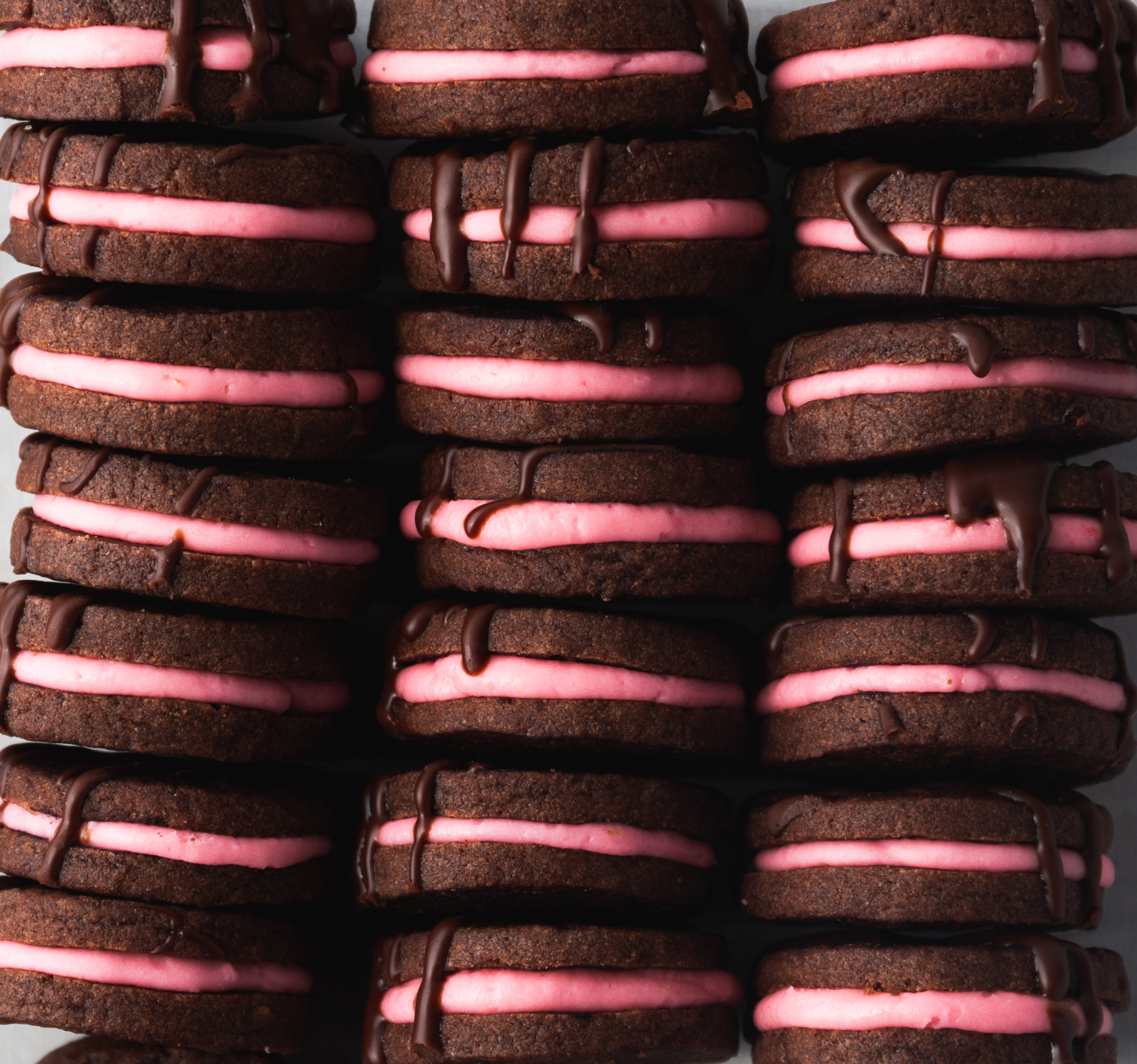 Chocolate Strawberry Sandwich Cookies