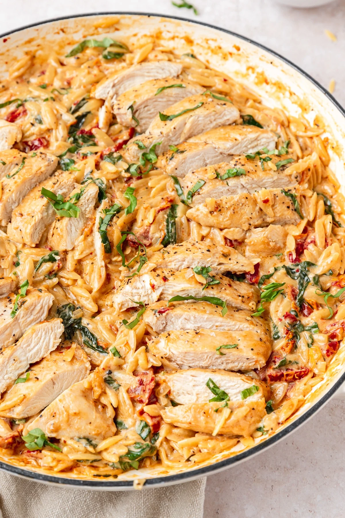 Creamy Tuscan Chicken Orzo