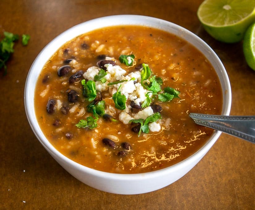 Easy Mexican Beans and Rice Soup