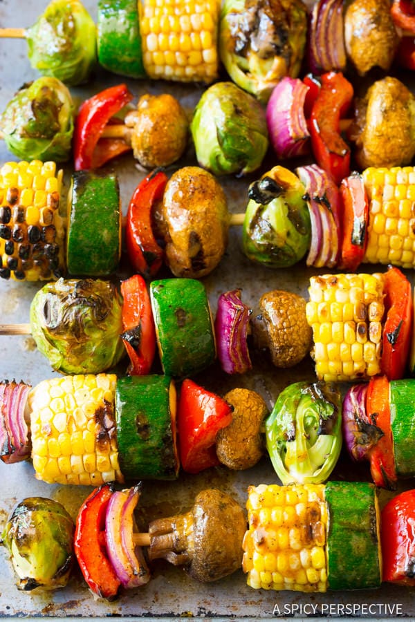 Grilled Vegetable Kabobs with Fajita Butter