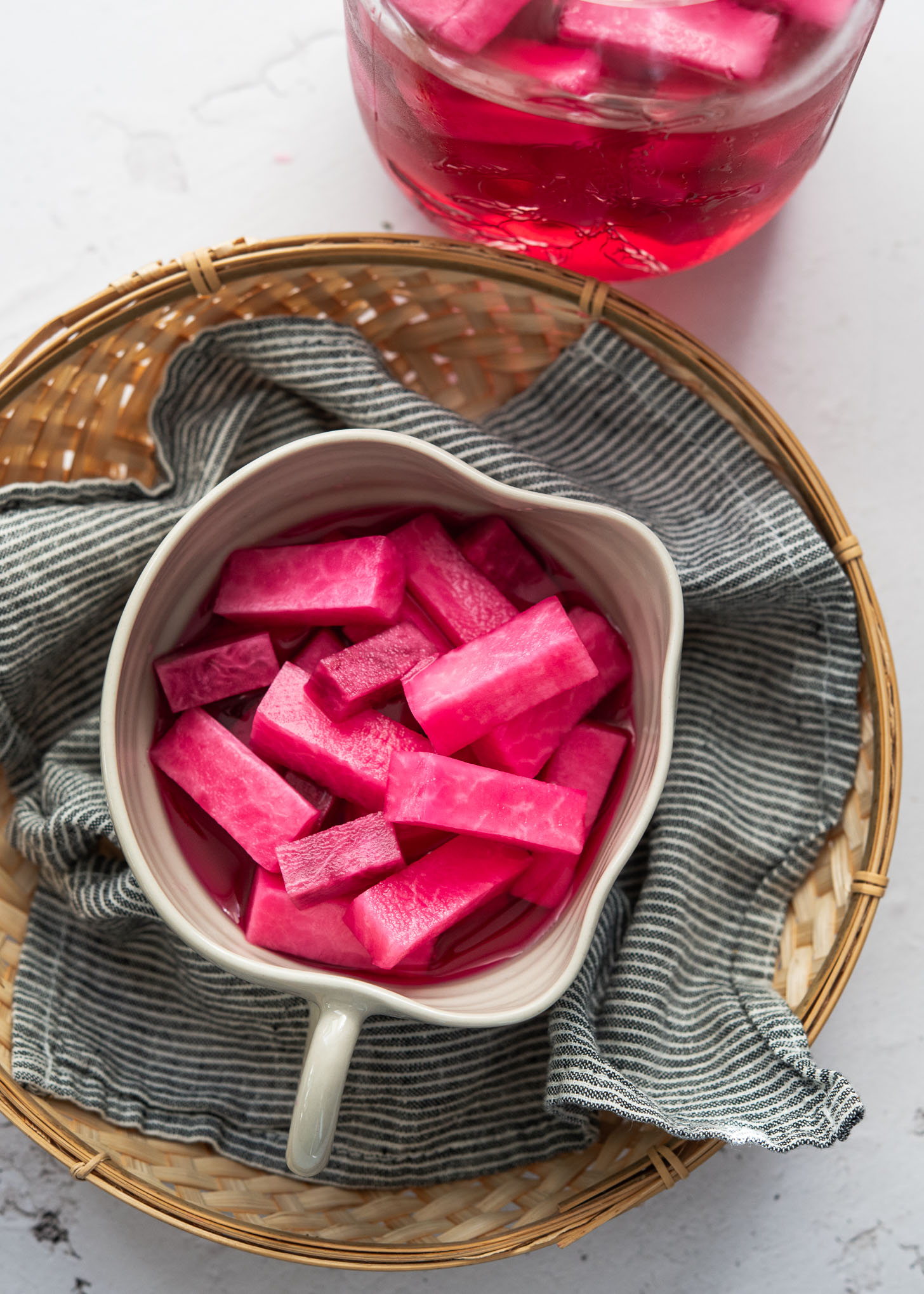 Korean Pink Pickled Radish