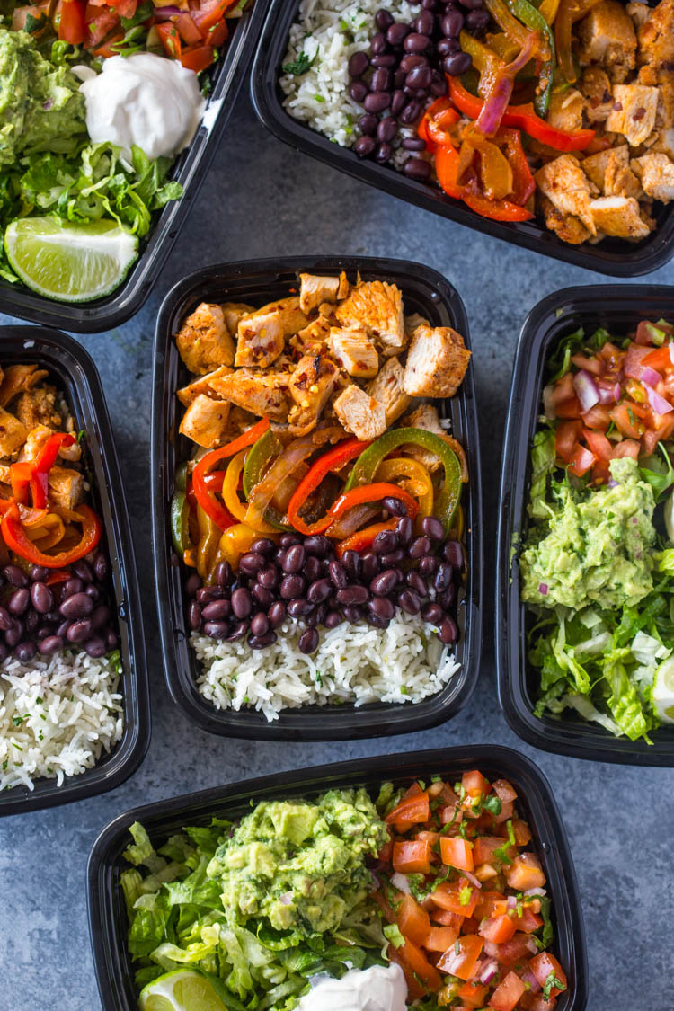 Meal-Prep Chicken Burrito Bowls