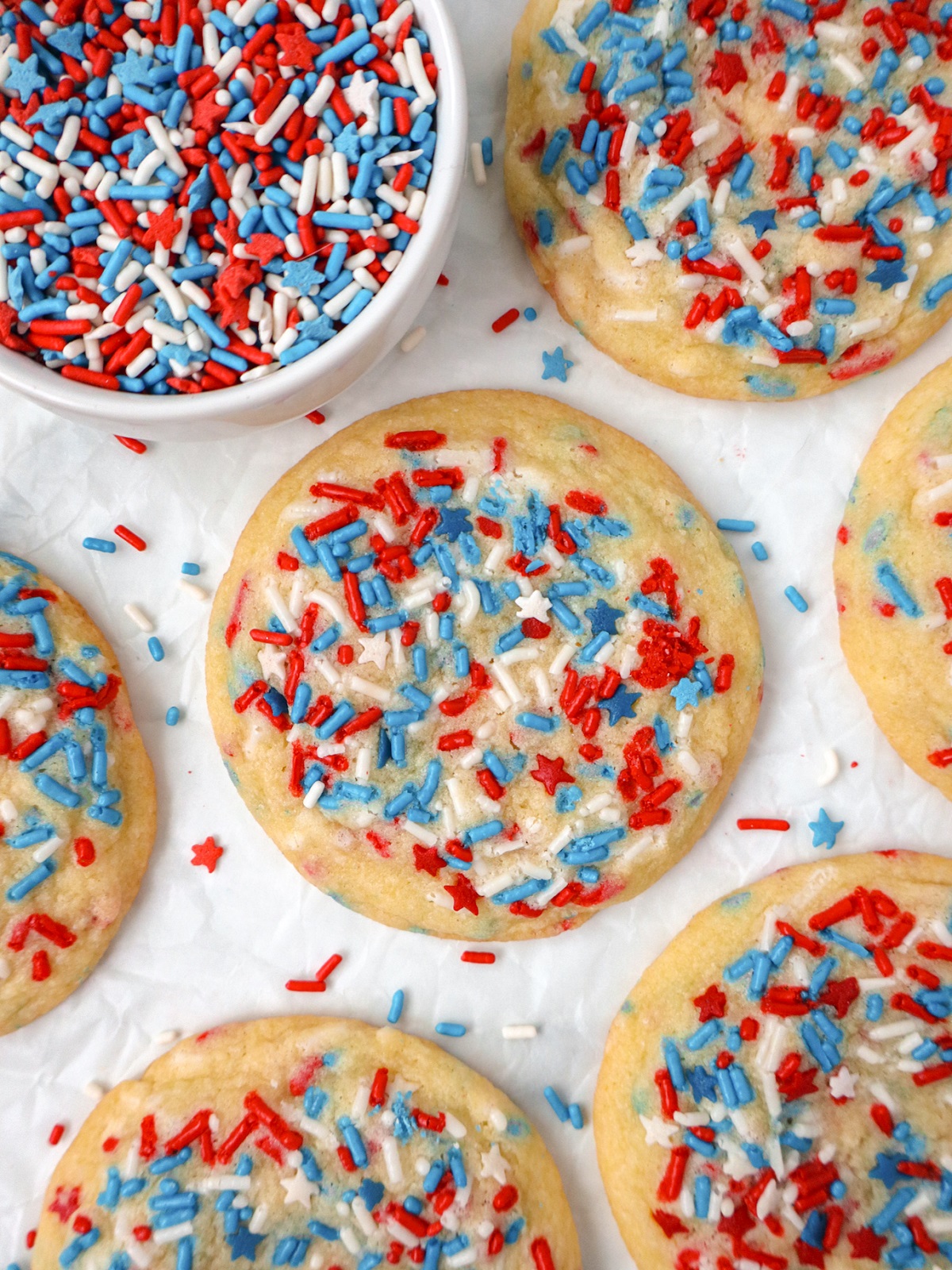 Patriotic Sprinkle Cookies 