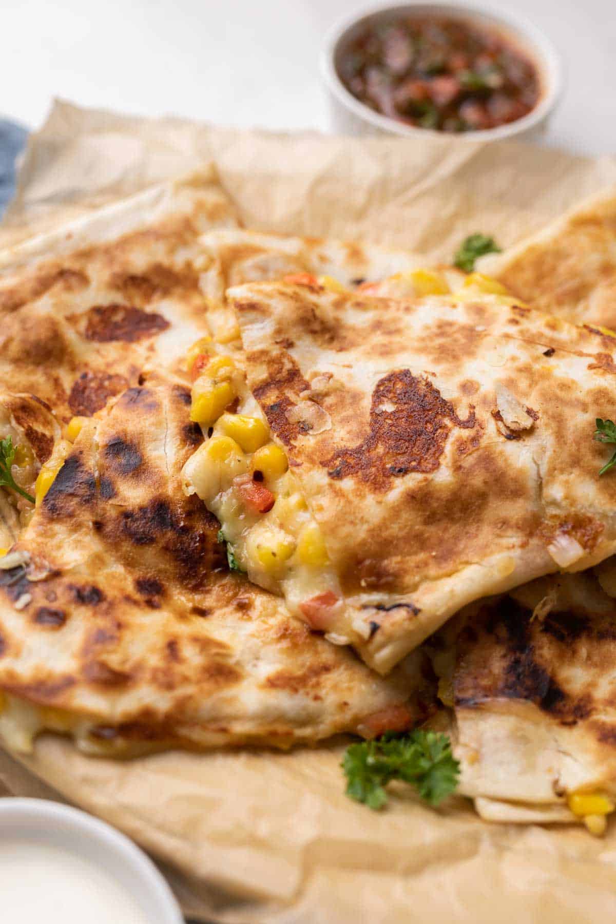  Pepper, Corn and Cheese Quesadilla