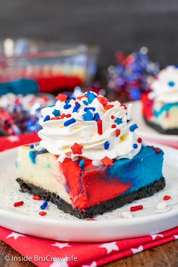 Red White and Blue Cheesecake Bars 