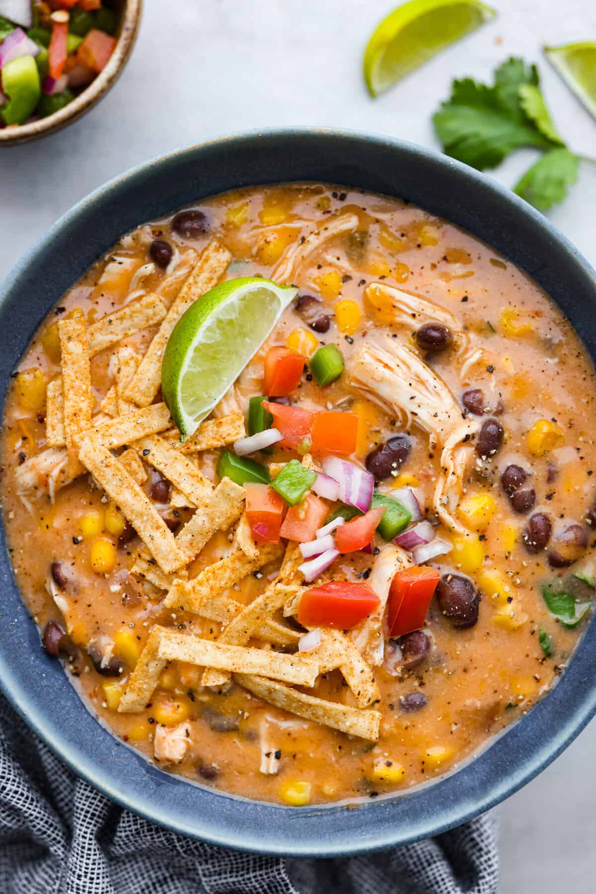 Slow Cooker Chicken Fajita Soup 