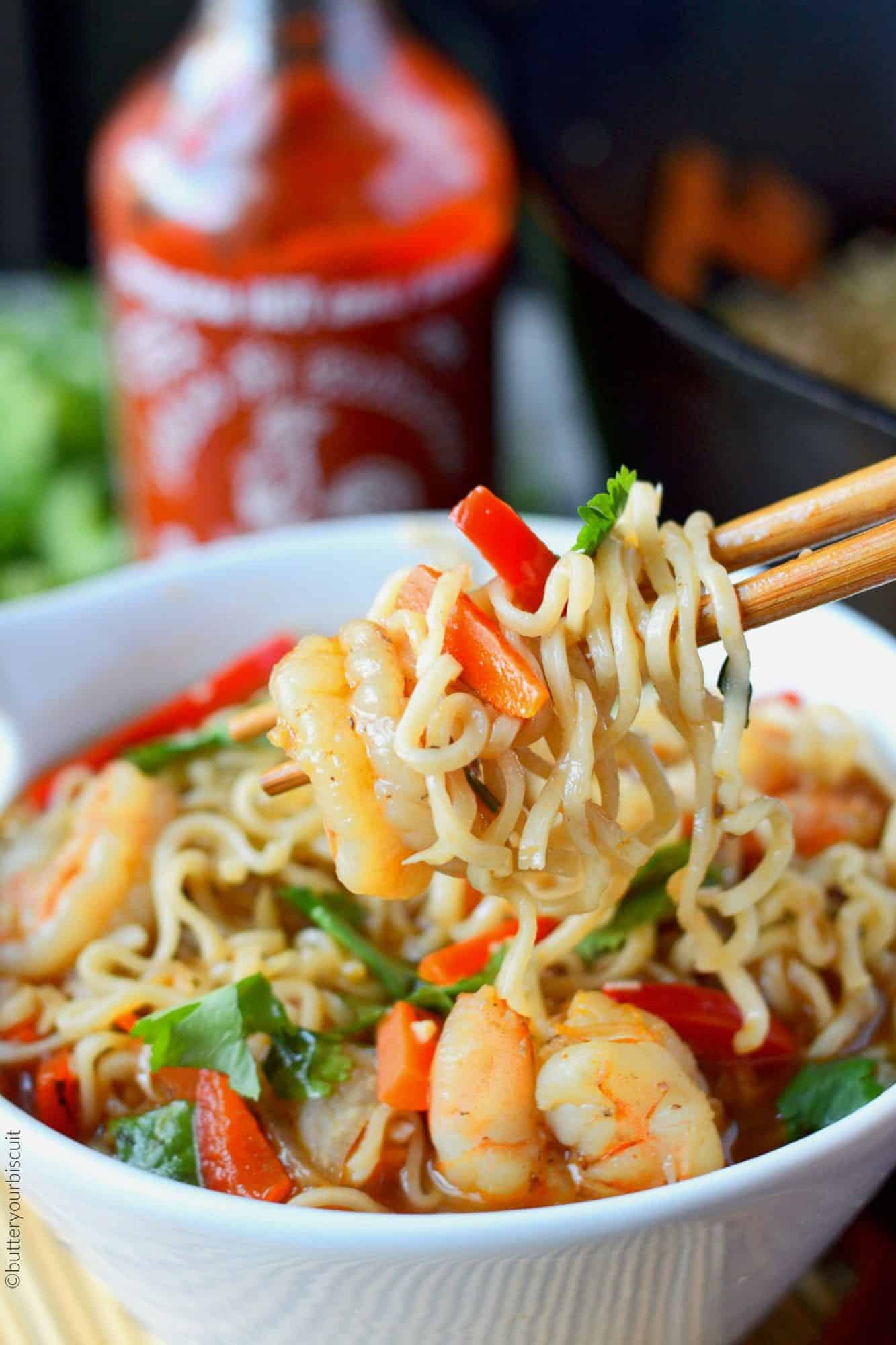 Spicy Shrimp Ramen Bowls