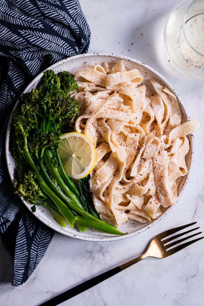 Vegan Lemon Tahini Broccolini Pasta Dinner