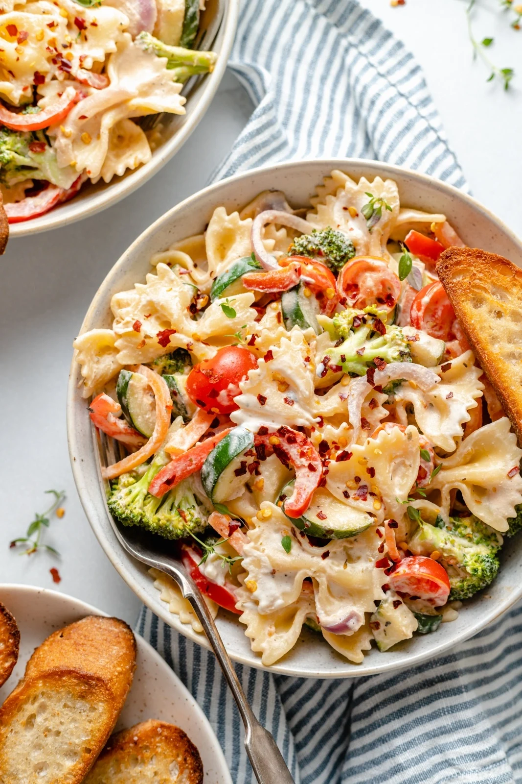 Vegan Pasta Primavera with Creamy Garlic Cashew Sauce