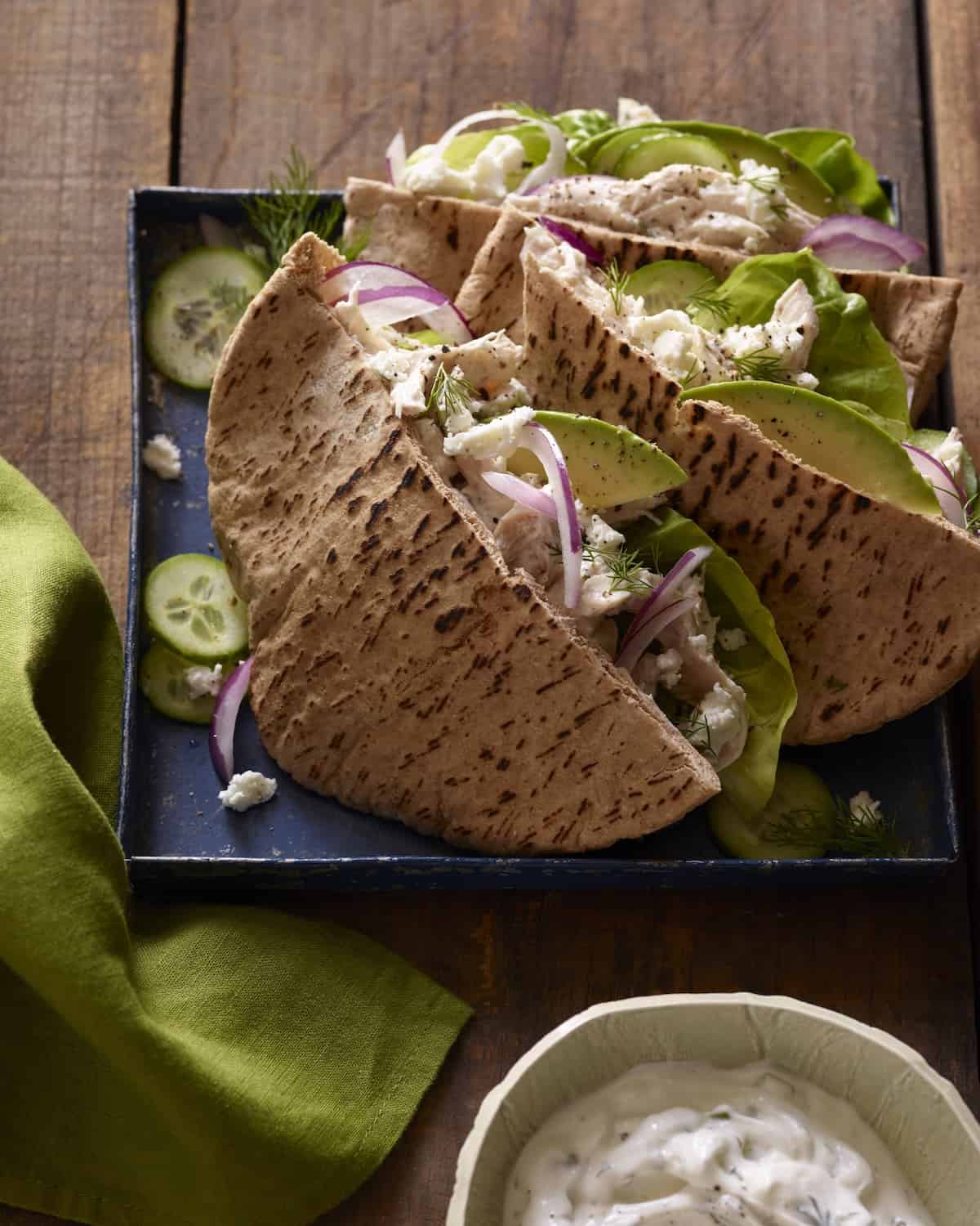 Greek Chicken Stuffed Pitas