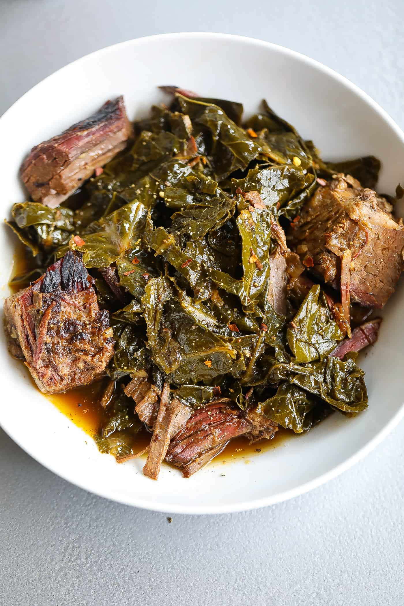 How To Make Instant Pot Collard Greens with Smoked Brisket