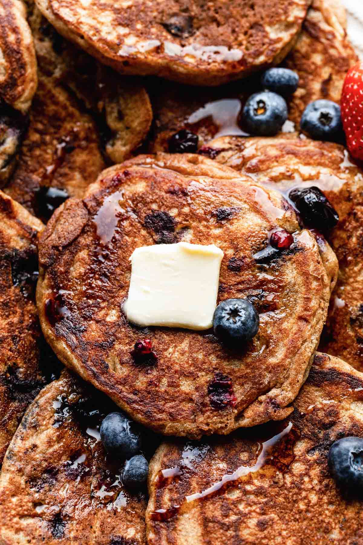 Whole Wheat Blueberry Pancakes