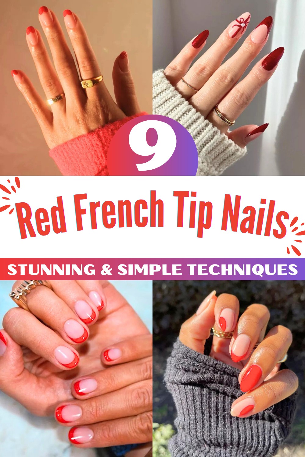 9 Chic Red French Tip Nails Ideas for a Bold Look