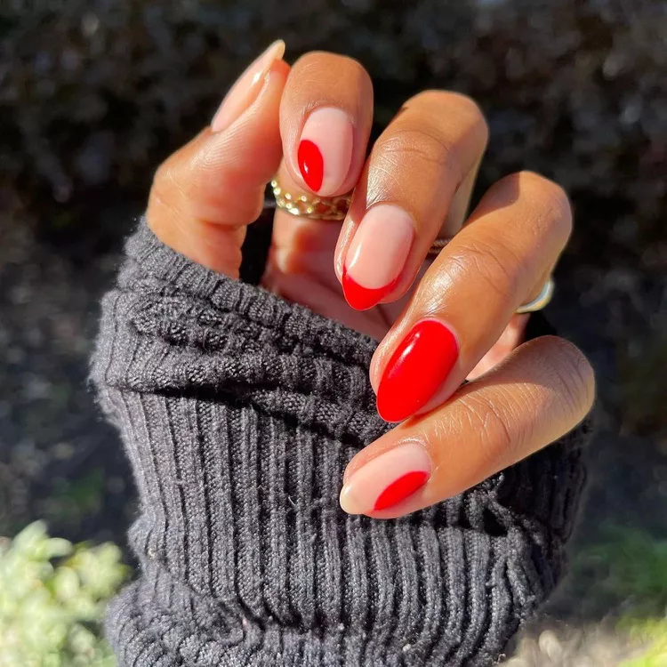 Abstract Cherry French Tips