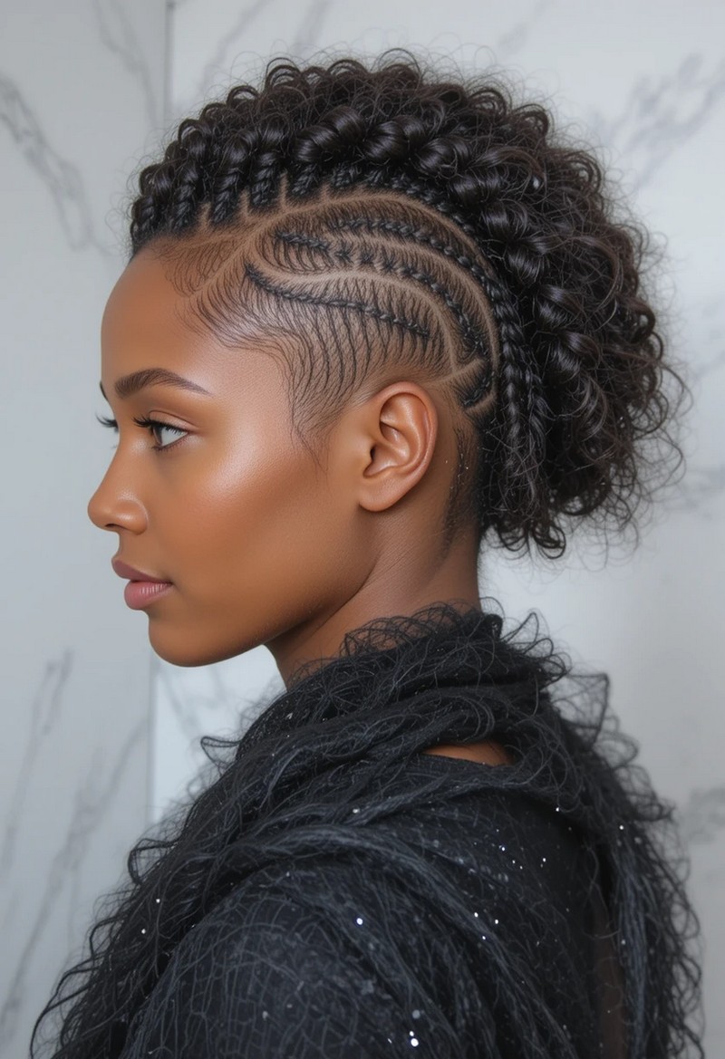 Braided faux hawk