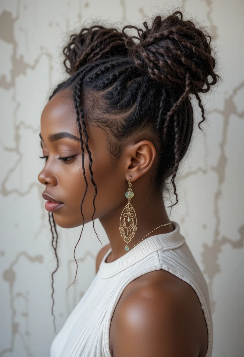 Fringed Loc'd Space Buns