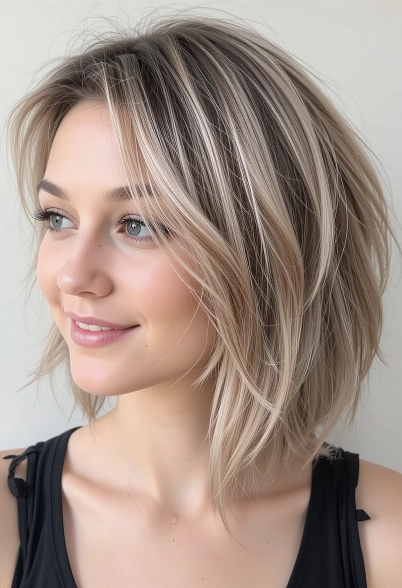 Highlighted Mid-Length Cut