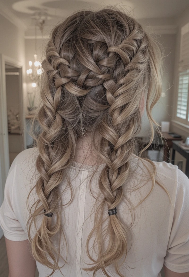 Knotted Pigtail Braids