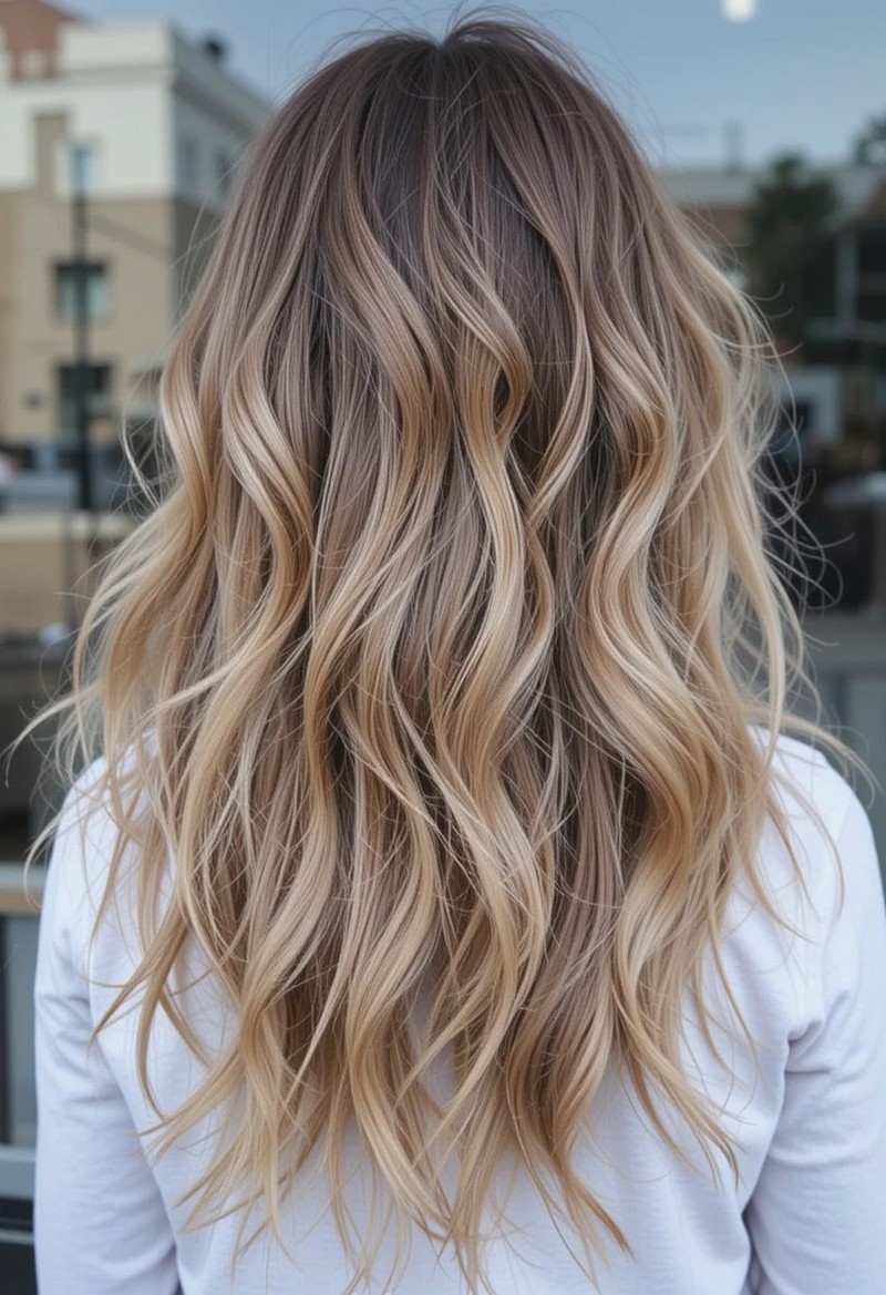 Layered Hair with Soft Waves