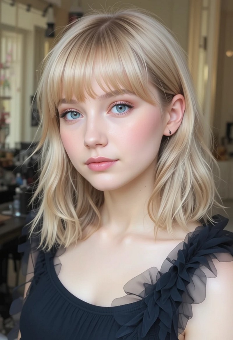 Layered Long Bangs