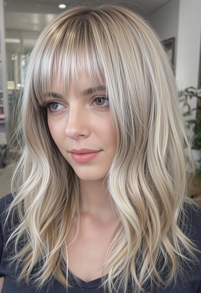 Layered Long Bangs