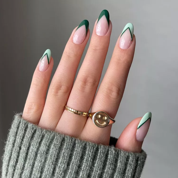 Minty Green French Nails