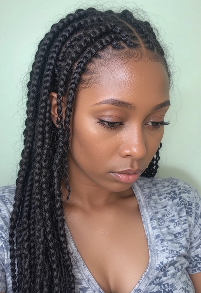 Triangle box braids